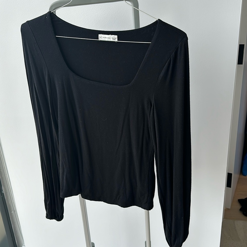Gentle Fawn square neck black top
